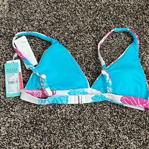 Seafolly Oasis Floral Longline Triangle White Top, NWT - Picture 5 of 5